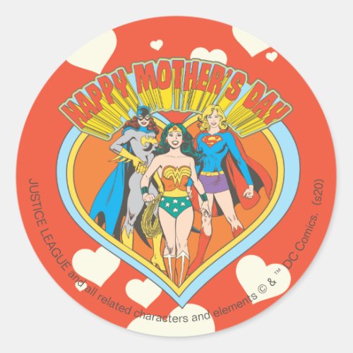 Justice League  Happy Mothers Day Classic Round Sticker