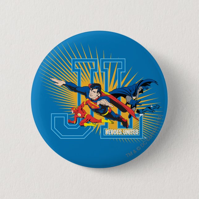Justice League Heroes United Pinback Button (Front)