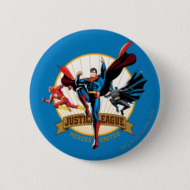 Justice League Heroes United Pinback Button (Front)