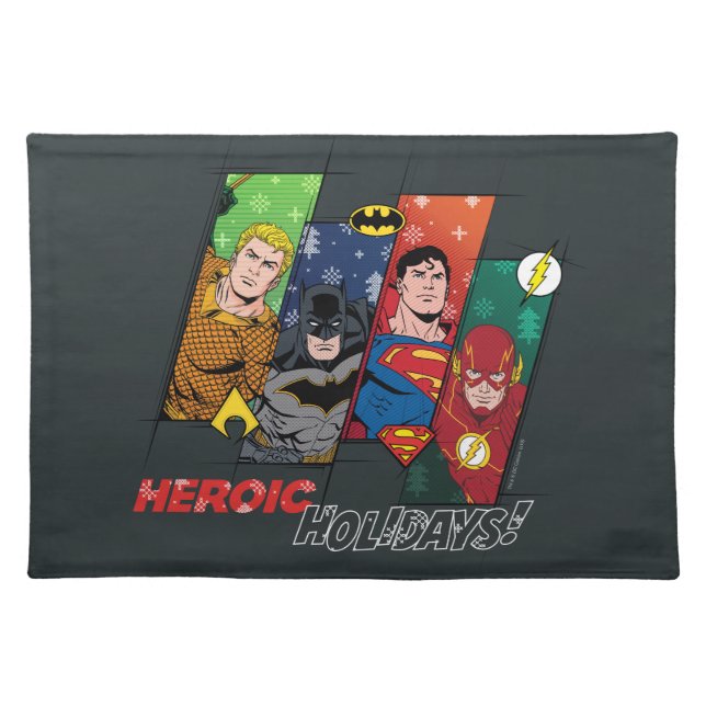 Justice League "Heroic Holidays!" Cloth Placemat (Front)