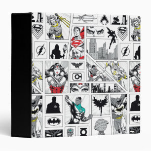 Justice League Heroic Panel Pattern 3 Ring Binder