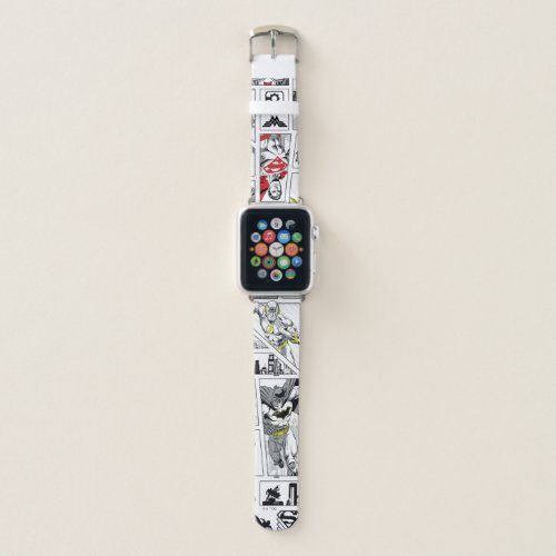 Justice League Heroic Panel Pattern Apple Watch Band