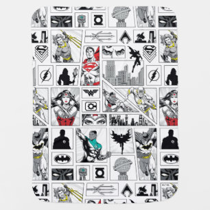 Justice League Heroic Panel Pattern Baby Blanket
