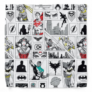 Justice League Heroic Panel Pattern Bandana