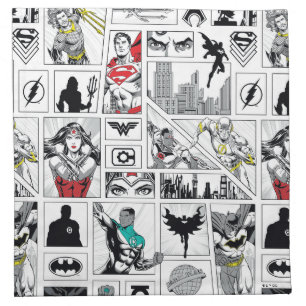 Justice League Heroic Panel Pattern Cloth Napkin