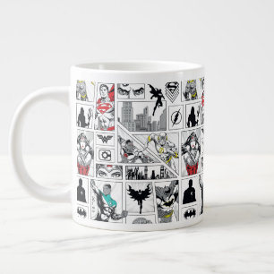 Justice League Heroic Panel Pattern Giant Coffee Mug