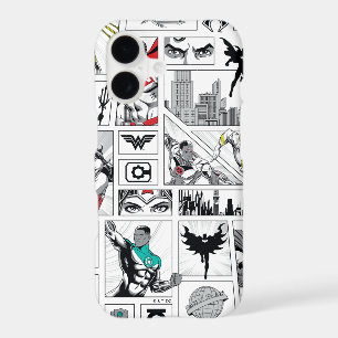 Justice League Heroic Panel Pattern iPhone 17 Case