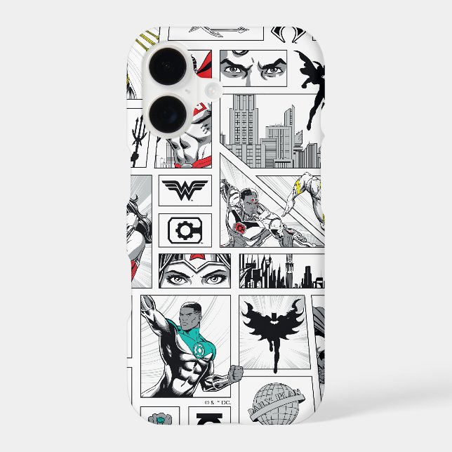 Justice League Heroic Panel Pattern iPhone Case (Back)