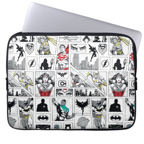 Justice League Heroic Panel Pattern Laptop Sleeve