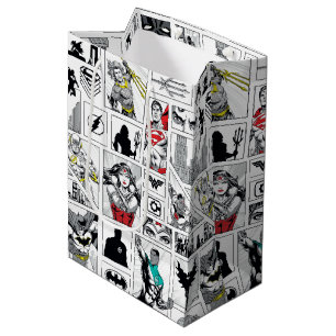 Justice League Heroic Panel Pattern Medium Gift Bag
