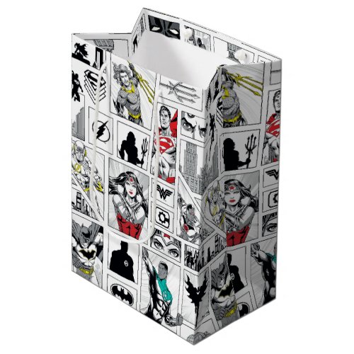 Justice League Heroic Panel Pattern Medium Gift Bag