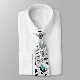 Justice League Heroic Panel Pattern Neck Tie