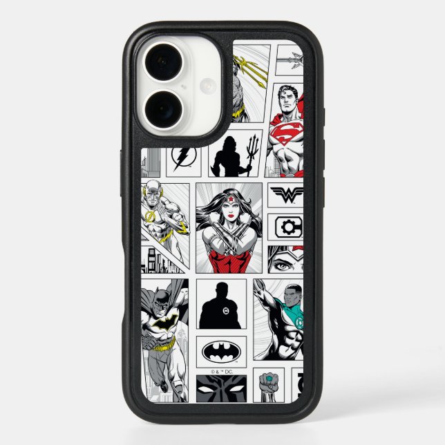 Justice League Heroic Panel Pattern Otterbox iPhone Case (Back)