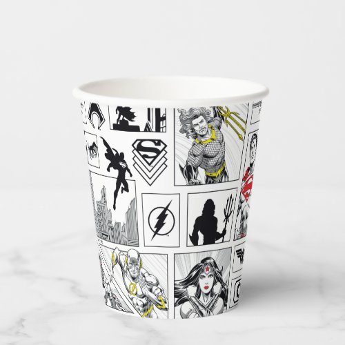 Justice League Heroic Panel Pattern Paper Cups