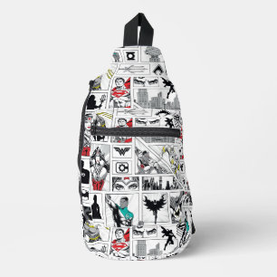 Justice League Heroic Panel Pattern Sling Bag