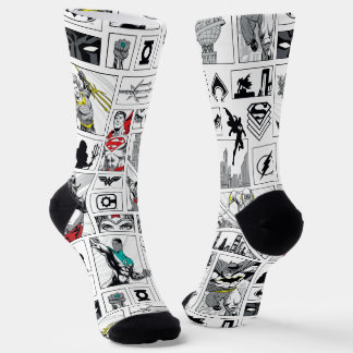 Justice League Heroic Panel Pattern Socks