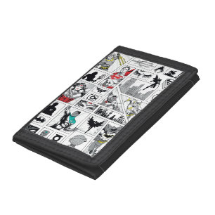 Justice League Heroic Panel Pattern Tri-fold Wallet