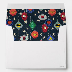 Justice League Holiday Bauble Pattern Envelope