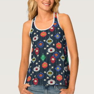Justice League Holiday Bauble Pattern Tank Top