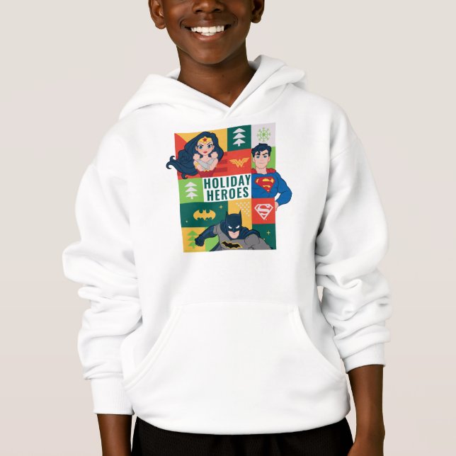 Justice League Holiday Collage Hoodie (Front)