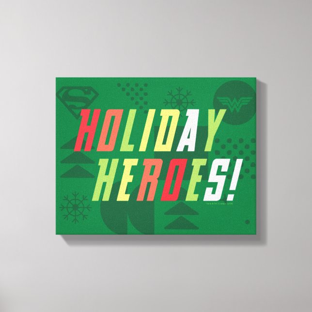 Justice League Holiday Heroes Graphic Canvas Print (Front)