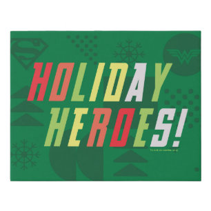 Justice League Holiday Heroes Graphic Faux Canvas Print