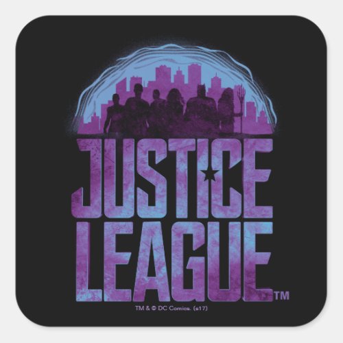 Justice League  Justice League City Silhouette Square Sticker