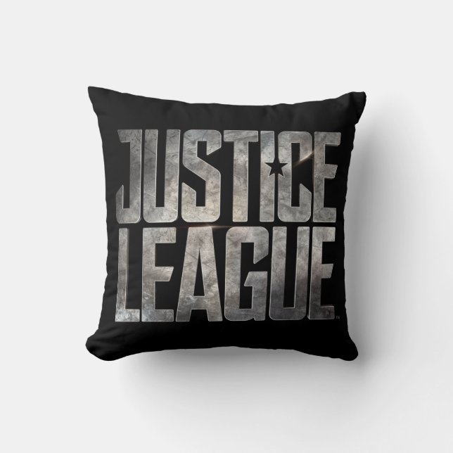 Justice League | Justice League Metallic Logo Throw Pillow (Front)