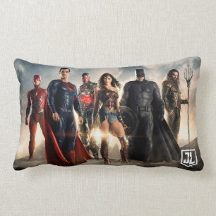 Justice League Justice League On Battlefield Lumbar Pillow