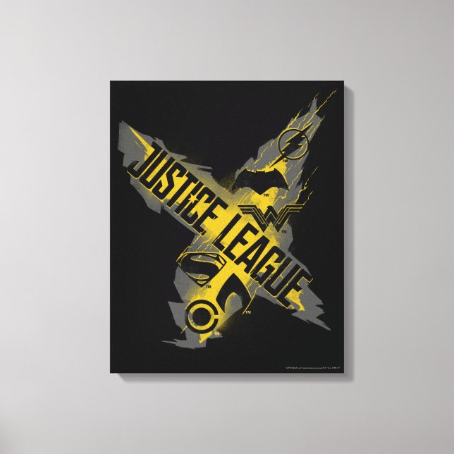 Justice League | Justice League & Team Symbols Canvas Print (Front)