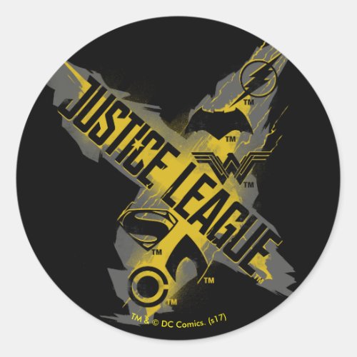 Justice League  Justice League  Team Symbols Classic Round Sticker