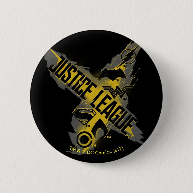 Justice League | Justice League & Team Symbols Pinback Button (Front)