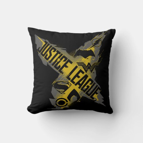 Justice League  Justice League  Team Symbols Throw Pillow
