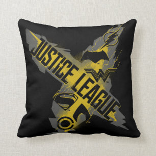 Justice League Justice League & Team Symbols Throw Pillow