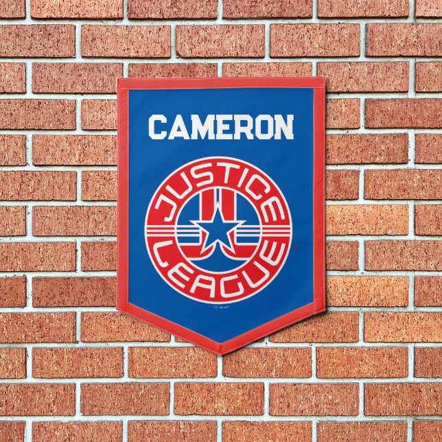 Justice League Logo | Add Your Name Pennant (Insitu 1)