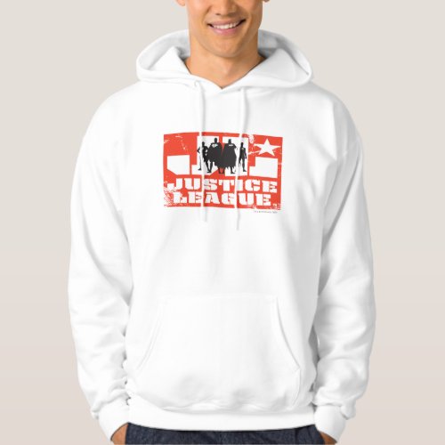 Justice League Logo and Character Silhouettes Hoodie