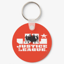 Justice League Logo and Character Silhouettes Keychain