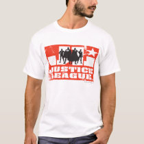 Justice League Logo and Character Silhouettes T-Shirt