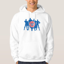 Justice League Logo and Solid Character Background Hoodie