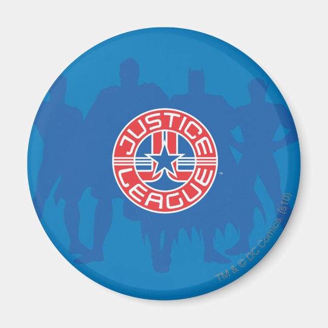 Justice League Logo and Solid Character Background Magnet (Front)