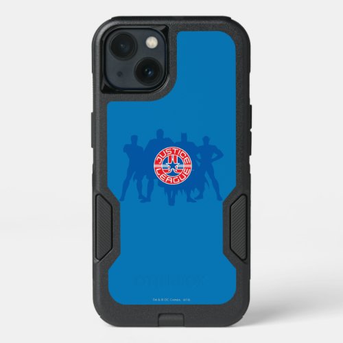 Justice League Logo and Solid Character Background iPhone 13 Case