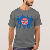 Justice League Logo and Solid Character Background T-Shirt
