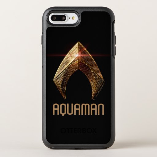 Justice League | Metallic Aquaman Symbol OtterBox Symmetry iPhone 8 Plus/7 Plus Case