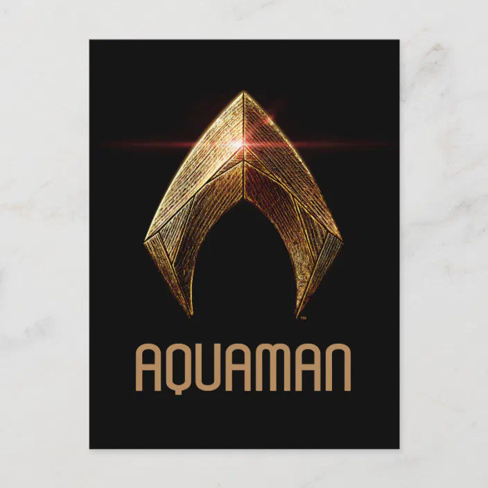 Justice League Metallic Aquaman Symbol Postcard Zazzle Com