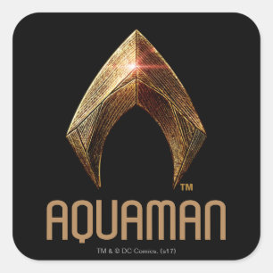 Justice League Metallic Aquaman Symbol Square Sticker