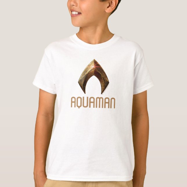 Justice League | Metallic Aquaman Symbol T-Shirt (Front)