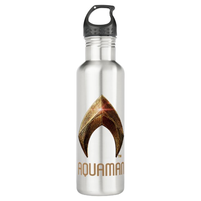 Justice League | Metallic Aquaman Symbol Water Bottle (Front)