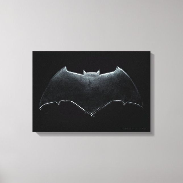 Justice League | Metallic Batman Symbol Canvas Print (Front)