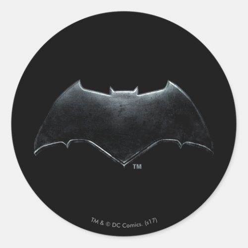 Justice League  Metallic Batman Symbol Classic Round Sticker