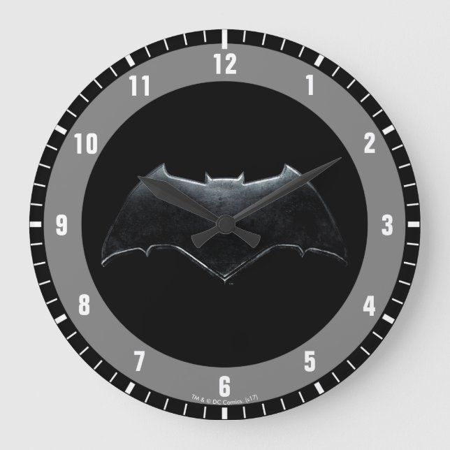 Justice League | Metallic Batman Symbol Large Clock (Front)
